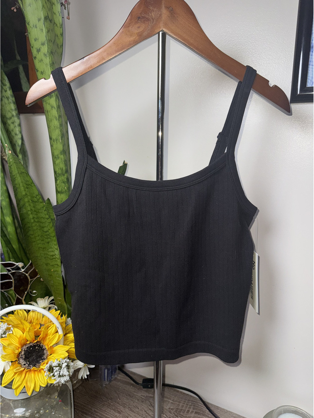 No Boundaries Seamless Tank Top, Black, Size XL